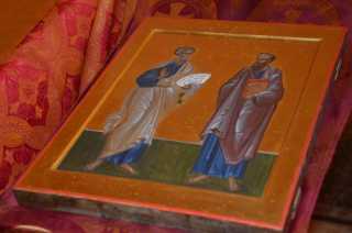 Освящение иконы Святых Первоверховных апостолов Петра и Павла